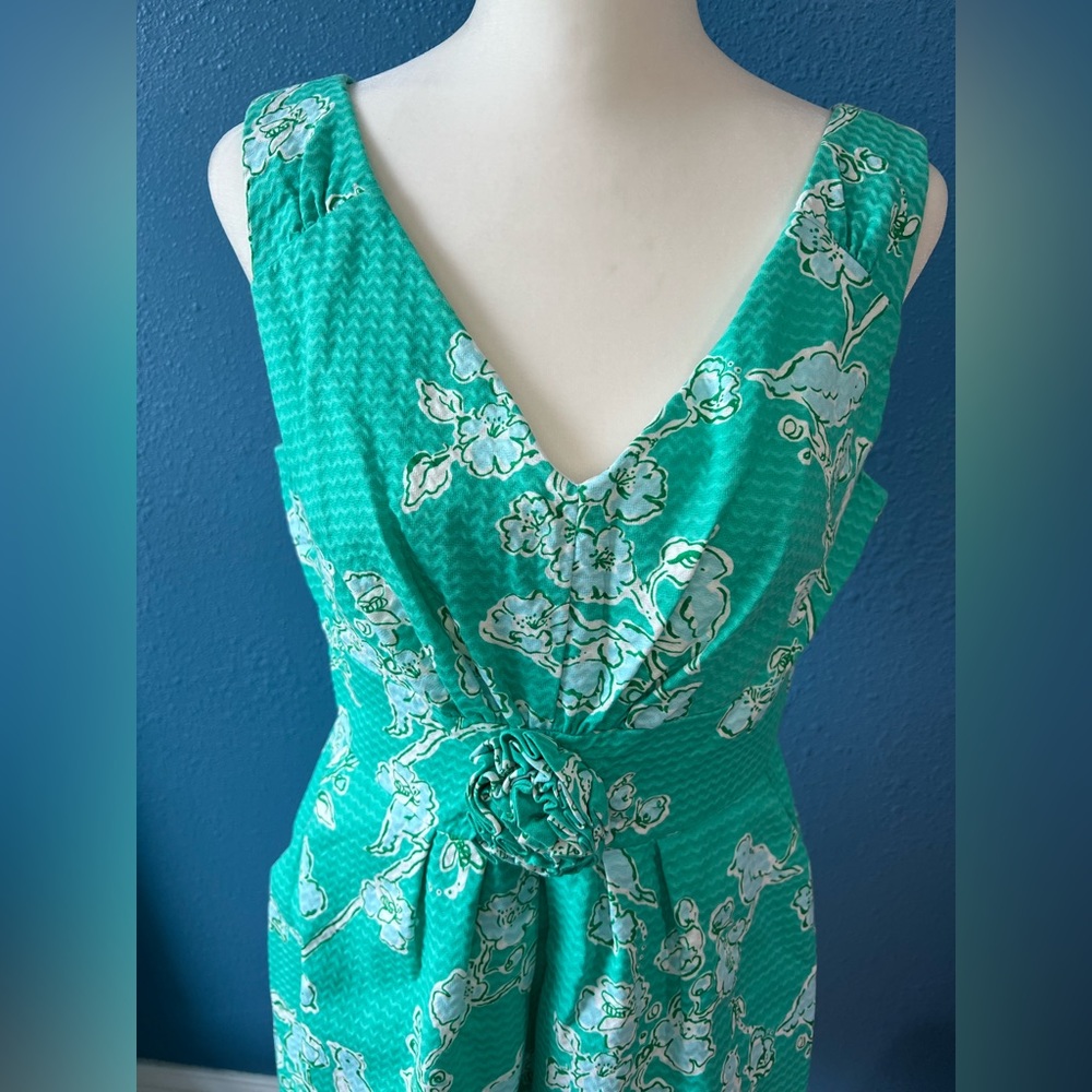 Lilly Pulitzer Parker Mini Dress Birds and the Bees Print in Lagoon  Size 6 - Picture 2 of 7
